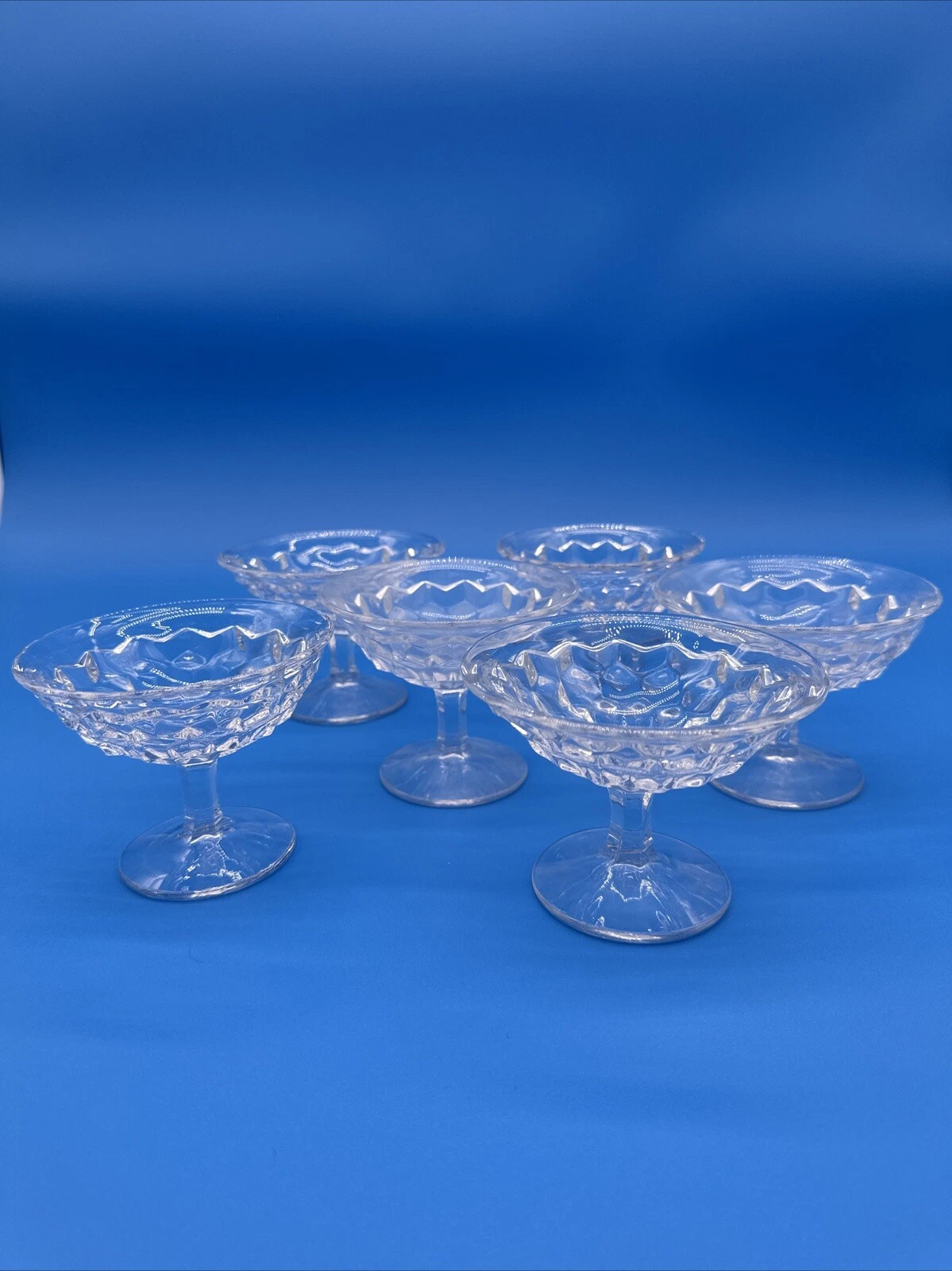 Set of 6 Vintage Fostoria "American" Low Sherbet Footed Glasses