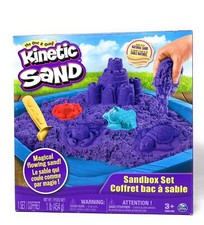 Kinetic Sand Sandbox Set with Blue Sand, Tools  Storage - New In Box