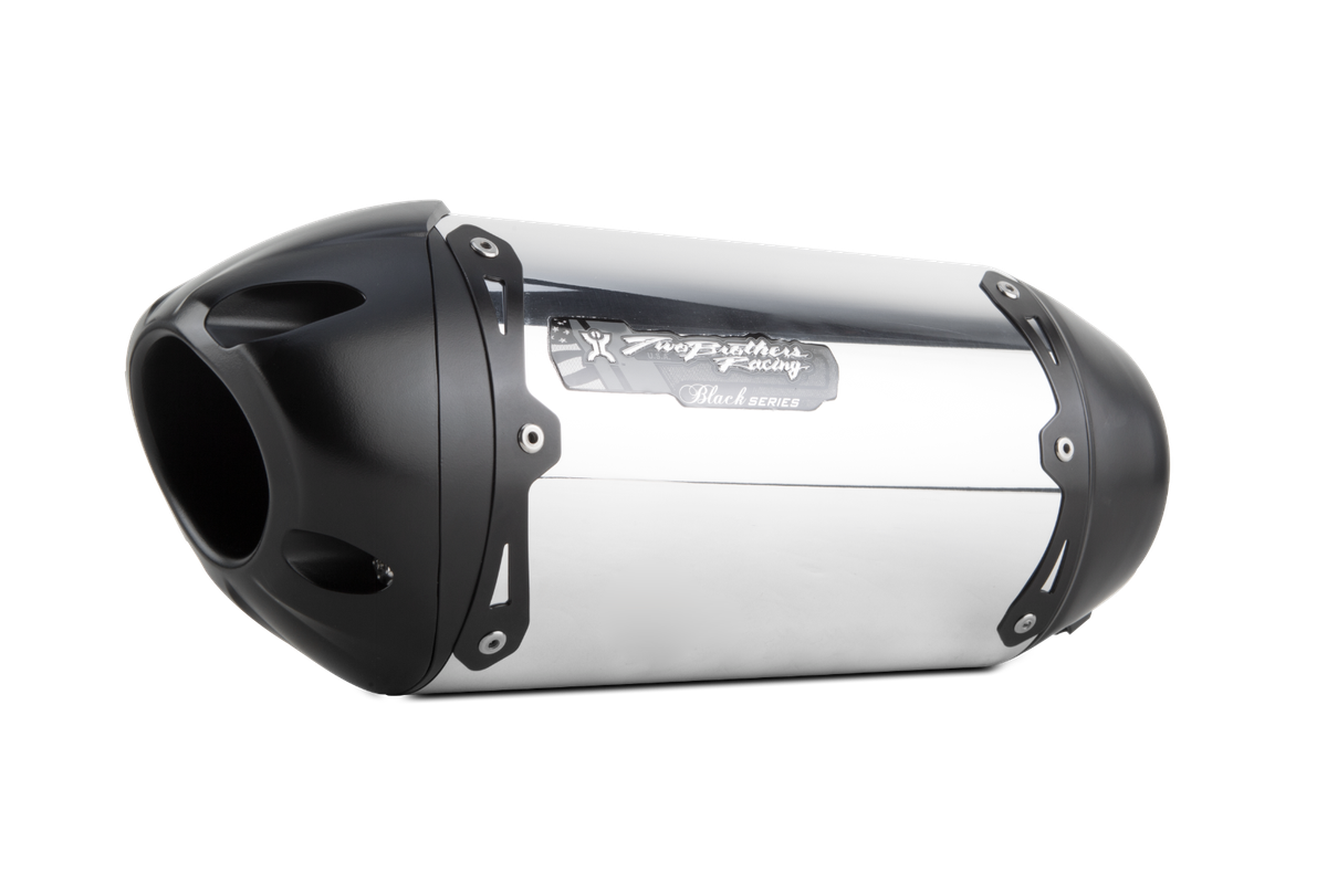 09-17 FZ6R Two Brothers Full Exhaust System Polished BLACK Series