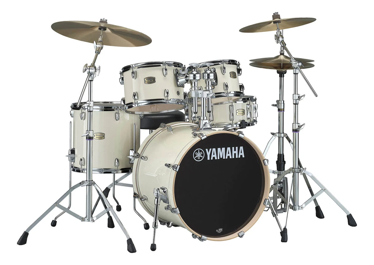 Yamaha Stage Custom Birch 5pc Drum Set w 20BD 780 Hardware Classic White