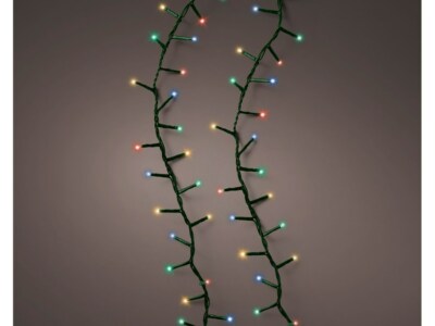 495366 Lumineo Twinkle Compact Kette Schwarz 750 LED Bunt Lichterkette 16m Timer