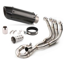 Silenziatore in fibra di carbonio per Yamaha YZF-R6 2006-2018 impianto completo tubo scarico anteriore