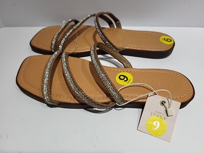 Fabio Maggenti Sandals Size 9 Rhinestone Straps Leather Sock Made in  Italy NWT