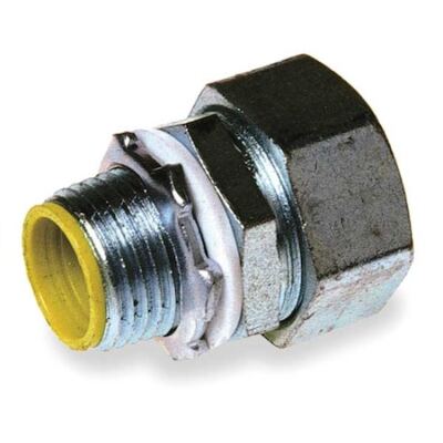 Raco 3511Rac Liquid-Tight Connector, 3/8 In, Steel, Gray