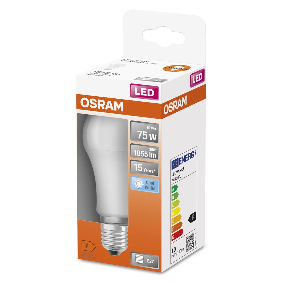 OSRAM LED-Lampe | Sockel: E27 | Cool White | 4000 K | 10 W | Ersatz für - Bild 2 von 3