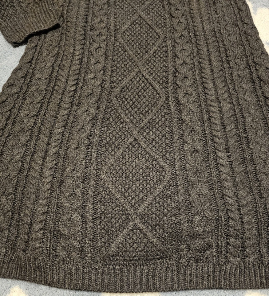 Merona 女式小号毛衣连衣裙全新带标签炭灰色 34 英寸肩到下摆 — 第 3/4 张图片