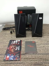 Redragon GS520 Anvil RGB LED PC Desktop Speakers Stereo USB 3.5mm Cable Open Box