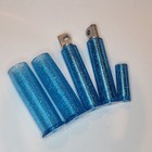 Harley Davidson Metal Flake Grips & Pegs Set 5pcs. Light Turquoise. Chopper