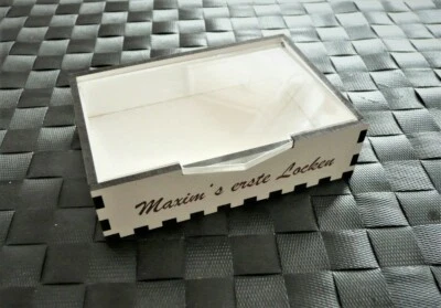 MARKENLOS Lockenbox erste Baby Locken mit Name Haarbox