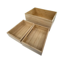New IKEA DRAGAN 3-Piece Bathroom Box Set Bamboo 502.818.56
