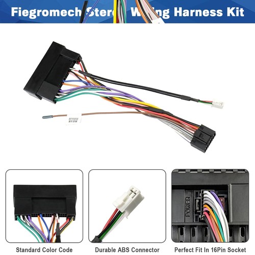 Car Radio Wiring Harness Replacement for Hyundai Elantra Kia 16 Pin ISO Stere... - Picture 5 of 7