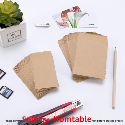 100 Pack Small Coin Envelopes Kraft Paper Seed Packets Envelopes for Small Items - Picture 4 of 6