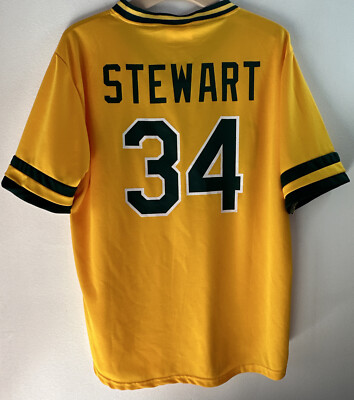 Match Up Oakland Athletics #34 Dave Stewart Jersey Size XL Yellow 