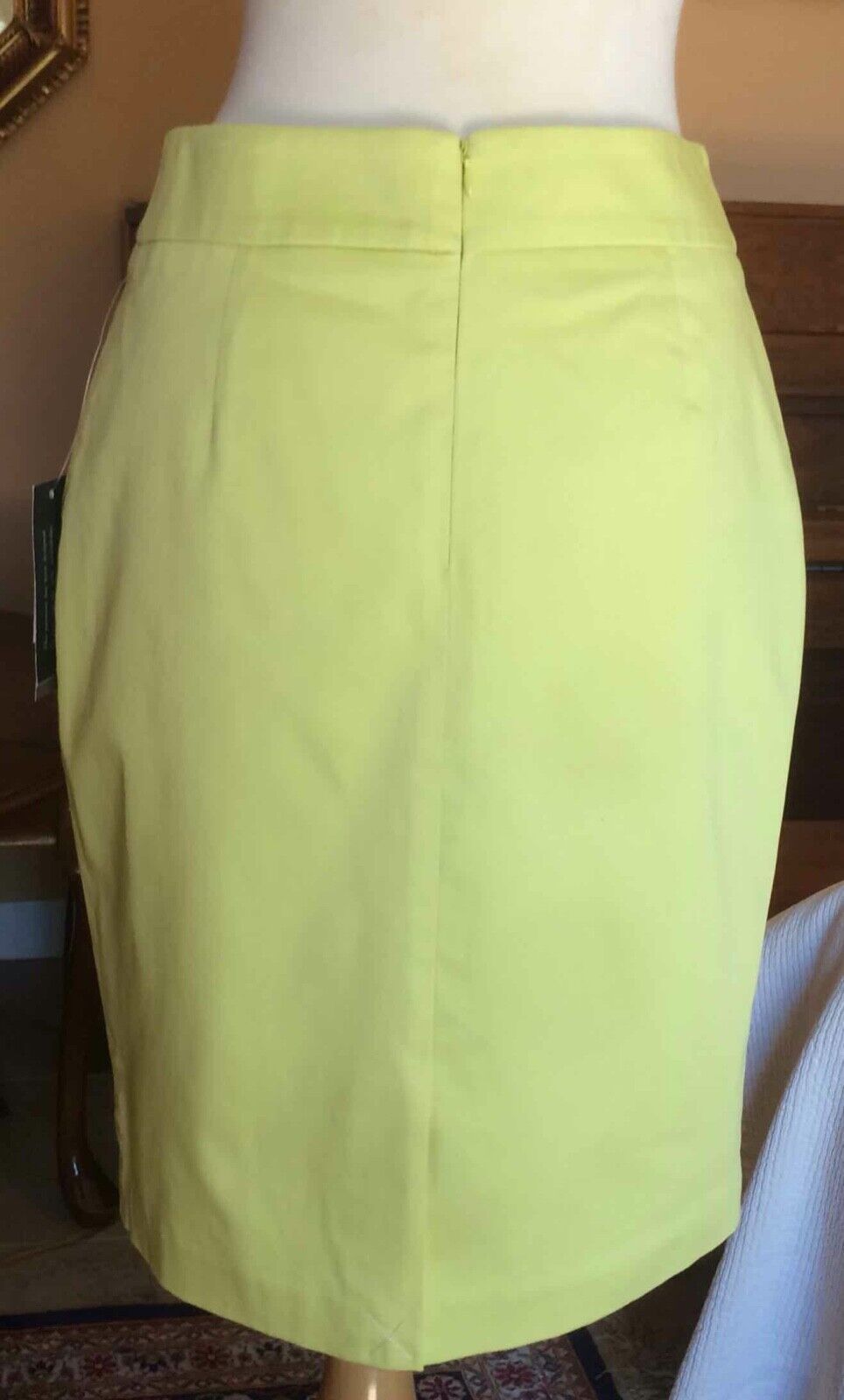 Josephine Chaus yellow green cotton skirt Sz. 6 - image 2