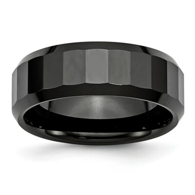 Stechbeitel Keramik schwarz facettiert abgeschrägte Kante 8 mm poliert Band S:12