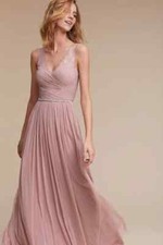 Anthropologie: BHLDN Fleur Lace Dress Rose Quartz (size 0) preowned