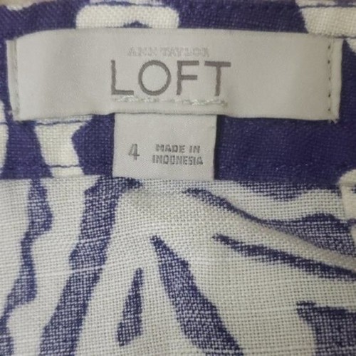LOFT | Abstract Floral Linen Blend Skirt, womens size 4 - Picture 4 of 4