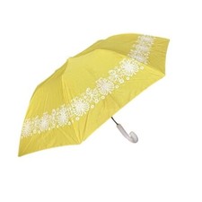 NEW Oscar de la Renta Nylon Yellow Umbrella Automatic Folding Compact GREAT GIFT