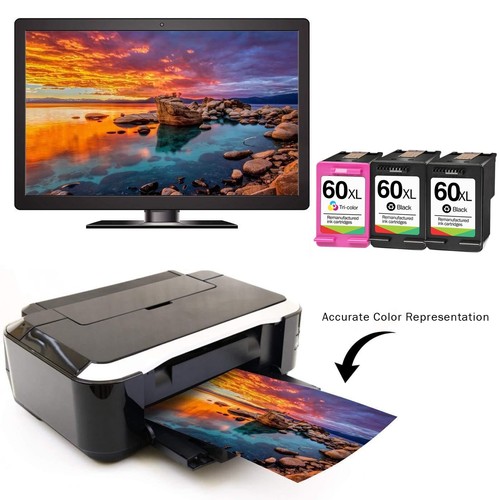 60XL 60 XL Ink Cartridges CC641W CC644W for HP Photosmart Series New Chip - Picture 14 of 17