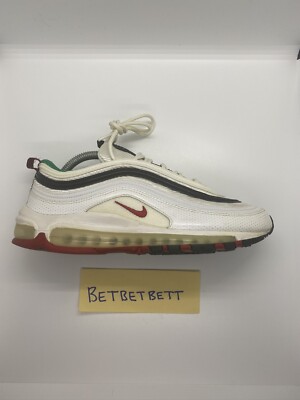 Nike Air Max 97 white Black Lucky green 97 312641 164 UK Brown Box  vintage vtg UK