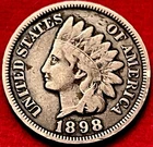 1898 Indian Head Penny Cent - Nice Detail - Good Condition JC540
