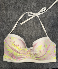 Victorias Secret The Getaway Halter Bikini Top 34D Tropical Tie Dye
