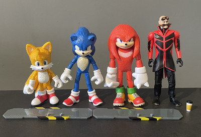 Sonic The Hedgehog 2 Tails Knuckles Dr Robotnik 4'' Scale Actionfigur Jakks