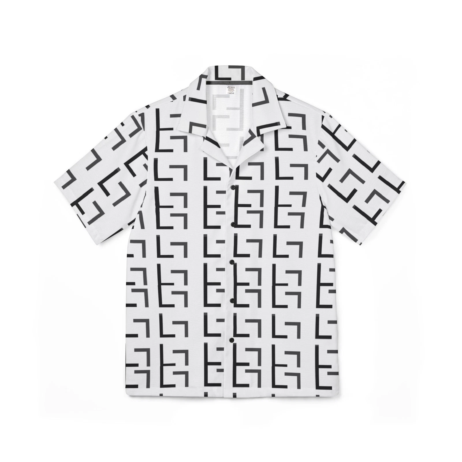 Linen geometric shirt mens