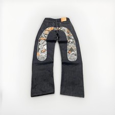 Evisu Real Japanese Raw Denim - design raro - nero/rosso W30 - stile giapponese