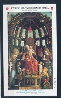D498983 Malta Orden Militar S/S MNH Andrea Mantegna Madonna della Vittoria 2006