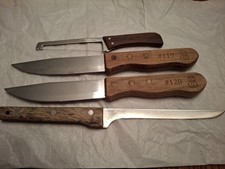 Lot Of 4 Knives. Vtg Hi-CV VERNCO 5.5&rdquo; Knife. 2 Walco Knives. Vtg  Cheese Knife