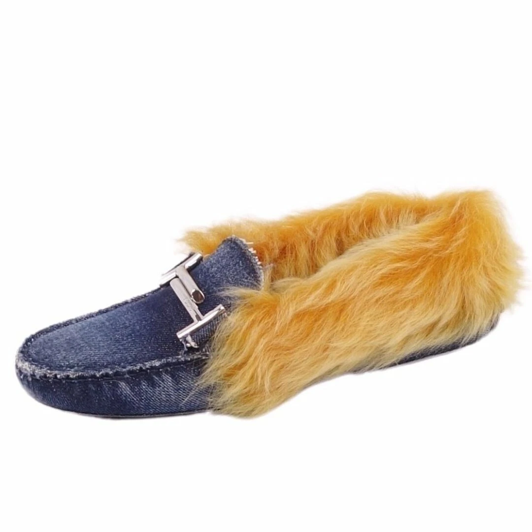 TOD’S Mocassini Tod's mocassino scarpe da guida T Hardware pelliccia denim donna usati MOLO 0