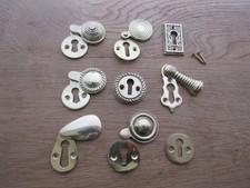 POLISHED BRASS keyhole cover escutcheon key hole plate covered/ open solid brass