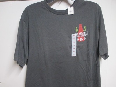 MODELO CERVEZA MENS T SHIRT (XL) NWT CHARCOAL (VIVA MODELO) LOGOS COOL TEE!