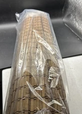 Cordless Bamboo Roman Shades for Windows Blinds 24 1/2" W × 64" H Eastfield Teak