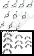 APDTY 24662 Wing Nut Assortment-Various Thread Sizes- Grade 2- Plated