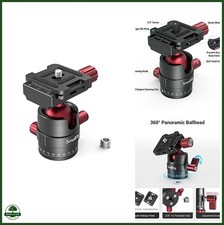 360  Panoramic Tripod Ball Head 5kg Load Adjustable Quick Release Plate