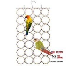 Bird Rope Climbing Ladder Parrot Hanging Swing Perch for Parakeets Cockatiels