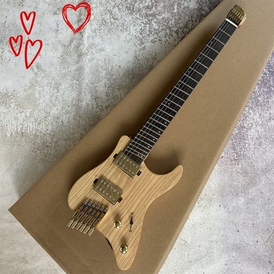 Portable Headless High End Solid Body Log Color Electric Guitar 24 Frets