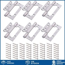 Smooth Silent Ball Bearing Flush Door Hinges 304 Stainless Steel 6Pc 105x72mm