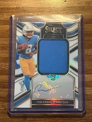 2025 Panini Select Football Omarion Hampton JRS-OHN Chargers Prizm /75