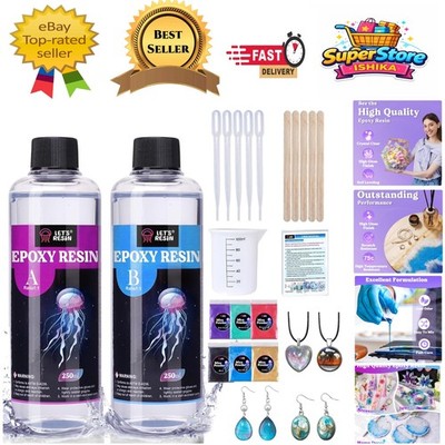 Vielseitiges 500ml Harz & Härter Set - Kristallklares Finish für Kunstprojekte
