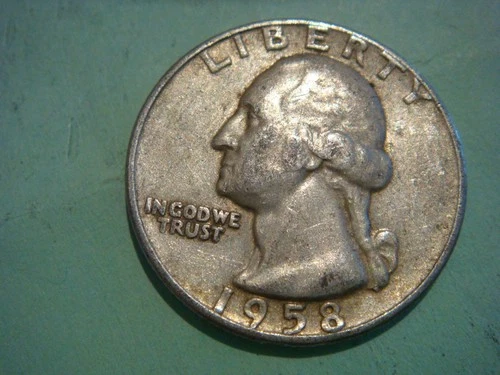 1958 D Washington Quarter in Album Filling cond actual coin in pic