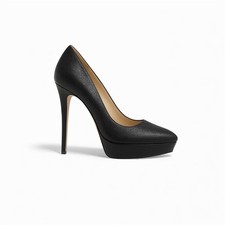 JIMMY CHOO LONDON BLACK GLITTER LOVE POINTED TOE PUMPS HEELS SIZE 40