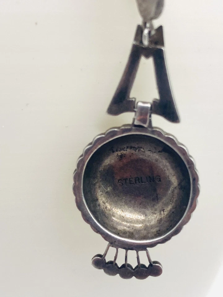 Vintage Marcasite Sterling Silver 925  14” Long Necklace With A Pendant AB1 - Image 4 of 4