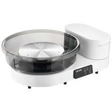 Aluminum-Bodied Pottery Wheel: 450W, 30-300 RPM, 11"&14" Tables, Tool Storage