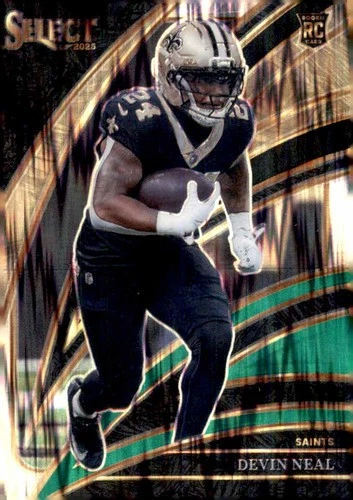 Devin Neal RC 2025 Panini Select Black and Green Prizm Shock Rookie