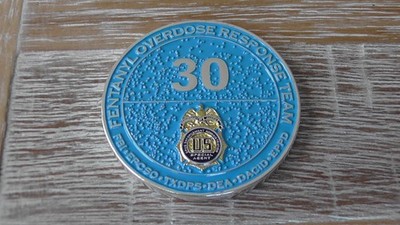 DEA  FBI Texas DPS Fentanyl Overdose Response Team Challenge Coin #D954