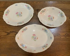 Set Of 3 Vintage O.P Co. Syracuse China SS Vegetable Bowl And 2 Platters