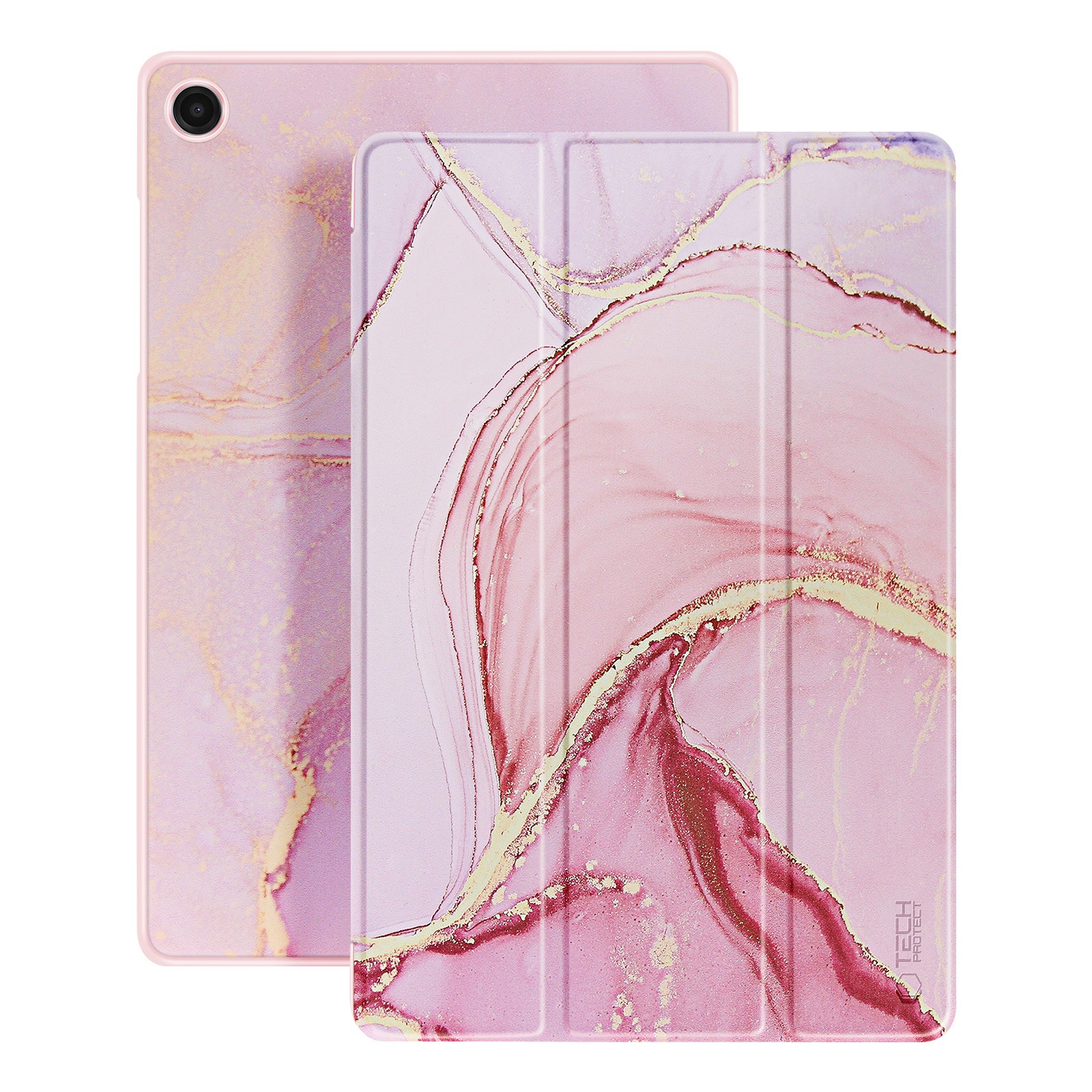 Housse Effet Marbre pour Galaxy Tab A11 Plus avec Support - 2